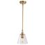 Dover 1 Light Small Pendant Vintage Brass w/ Clear Glass