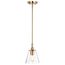 Dover 1 Light Small Pendant Vintage Brass w/ Clear Glass