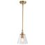 Dover 1 Light Small Pendant Vintage Brass w/ Clear Glass