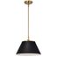Dover 1 Light Medium Pendant Black w/ Vintage Brass