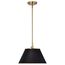 Dover 1 Light Medium Pendant Black w/ Vintage Brass