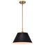Dover 1 Light Medium Pendant Black w/ Vintage Brass