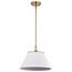 Dover 1 Light Medium Pendant White w/ Vintage Brass