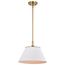 Dover 1 Light Medium Pendant White w/ Vintage Brass