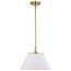 Dover 1 Light Medium Pendant White w/ Vintage Brass