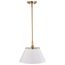 Dover 1 Light Medium Pendant White w/ Vintage Brass