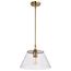 Dover 1 Light Medium Pendant Vintage Brass w/ Clear Glass