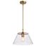 Dover 1 Light Medium Pendant Vintage Brass w/ Clear Glass