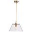 Dover 1 Light Medium Pendant Vintage Brass w/ Clear Glass