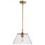Dover 1 Light Medium Pendant Vintage Brass w/ Clear Glass