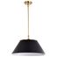 Dover 3 Light Large Pendant Black w/ Vintage Brass
