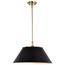 Dover 3 Light Large Pendant Black w/ Vintage Brass