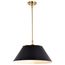 Dover 3 Light Large Pendant Black w/ Vintage Brass