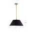 Dover 3 Light Large Pendant Black w/ Vintage Brass