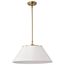 Dover 3 Light Large Pendant White w/ Vintage Brass