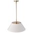 Dover 3 Light Large Pendant White w/ Vintage Brass