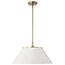 Dover 3 Light Large Pendant White w/ Vintage Brass