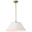 Dover 3 Light Large Pendant White w/ Vintage Brass