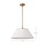Dover 3 Light Large Pendant White w/ Vintage Brass