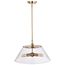 Dover 3 Light Large Pendant Vintage Brass w/ Clear Glass