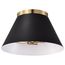 Dover 3 Light Small Flush Mount Black w/ Vintage Brass
