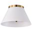 Dover 3 Light Small Flush Mount White w/ Vintage Brass