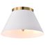 Dover 3 Light Small Flush Mount White w/ Vintage Brass