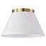 Dover 3 Light Small Flush Mount White w/ Vintage Brass