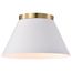 Dover 3 Light Small Flush Mount White w/ Vintage Brass
