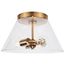 Dover 3 Light Small Flush Mount Vintage Brass w/ Clear Glass