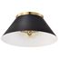 Dover 3 Light Large Flush Mount Black w/ Vintage Brass
