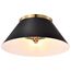 Dover 3 Light Large Flush Mount Black w/ Vintage Brass