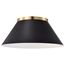 Dover 3 Light Large Flush Mount Black w/ Vintage Brass