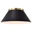 Dover 3 Light Large Flush Mount Black w/ Vintage Brass