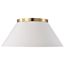 Dover 3 Light Large Flush Mount White w/ Vintage Brass
