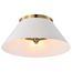 Dover 3 Light Large Flush Mount White w/ Vintage Brass