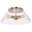 Dover 3 Light Large Flush Mount Vintage Brass w/ Clear Glass