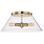 Dover 3 Light Large Flush Mount Vintage Brass w/ Clear Glass