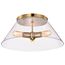 Dover 3 Light Large Flush Mount Vintage Brass w/ Clear Glass