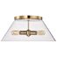 Dover 3 Light Large Flush Mount Vintage Brass w/ Clear Glass
