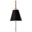 Dover 1 Light Wall Sconce Black w/ Vintage Brass