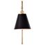 Dover 1 Light Wall Sconce Black w/ Vintage Brass