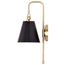Dover 1 Light Wall Sconce Black w/ Vintage Brass