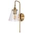 Dover 1 Light Wall Sconce Vintage Brass w/ Clear Glass