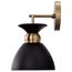 Perkins 1 Light Wall Sconce Matte Black w/ Burnished Brass