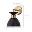 Perkins 1 Light Wall Sconce Matte Black w/ Burnished Brass