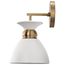 Perkins 1 Light Wall Sconce Matte White w/ Burnished Brass