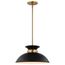 Perkins 1 Light Small Pendant Matte Black w/ Burnished Brass