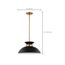 Perkins 1 Light Small Pendant Matte Black w/ Burnished Brass