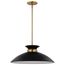 Perkins 1 Light Medium Pendant Matte Black w/ Burnished Brass